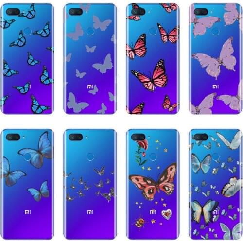 For Xiaomi Mi A1 A2 8 SE Lite Phone Case Silicone Soft Butterfly Pretty Aesthetic Back Cover For Xiaomi Mi 5 5C 5S 5X 6 6X Plus