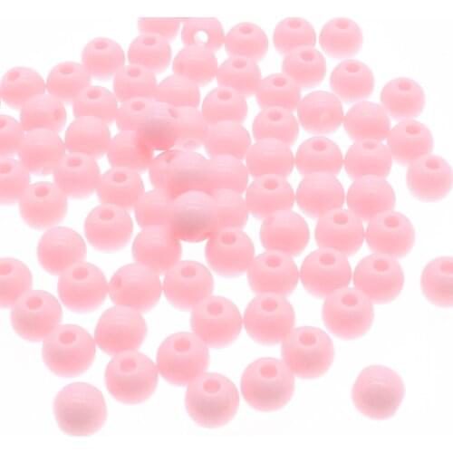 CHONGAI 200Pcs 6mm Pink Acrylic Round Ball Spacer Beads For Jewelry Making DIY Jewelry Accessories For Handicrafts