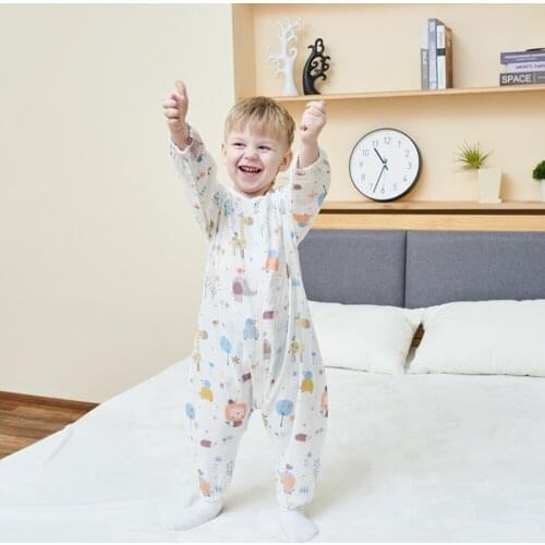 Baby Sleeping Bag Cotton Gauze Long-sleeved Newborn Child Anti-kick By The Baby Summer Thin Air-conditioned Room Full Moon