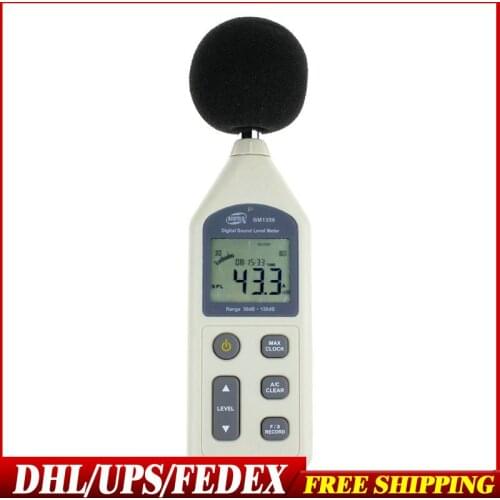 DHL/Fedex 20PCS GM1356 Noise Measure Decibel Meter Volume Testing Sound Tester 1.5dB Sound Level Meters