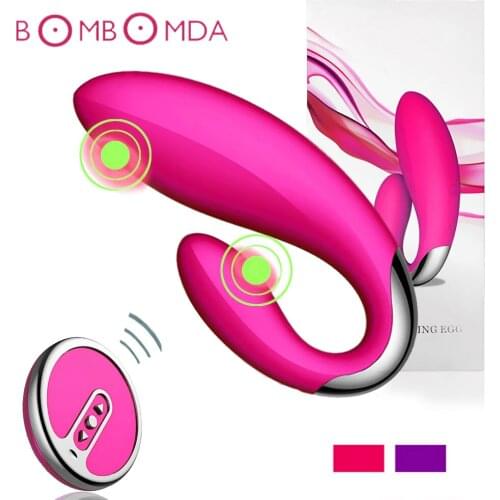 Double-head Vibrator 10 -Speed U shape Stimulate vagina clitoris For Women Masturbation Wireless Remote Control Adult sex toys