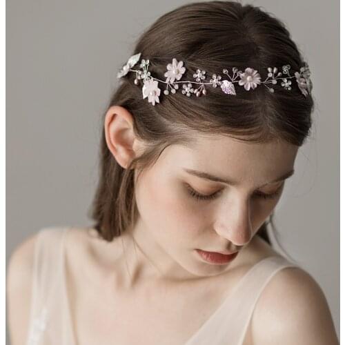 Romantic Sweetheart Bridal Headdress Silver Alloy Crystal Rhinestone Flower Headband for Wedding Perform Studio Travel O362