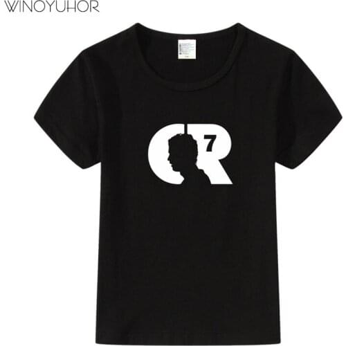 Kids CR7 Ronaldo Print T-shirt Clothes Summer Casual Short Sleeve T Shirt Boys Girl Football Lover Tshirt Cool Tee Tops