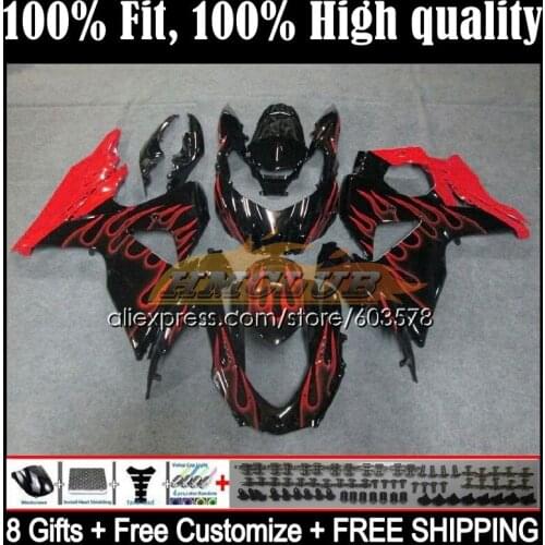 Injection For SUZUKI GSXR1000 K9 GSXR-1000 09 10 11 12 13 14CL.19 GSXR 1000 2011 2012 2013 2014 2015 2016 Fairings Red flames
