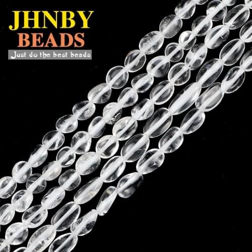 JHNBY White Rock Crystal Quartz Natural Stone crystal Irregular Gravel 4~8mm spacers Loose beads for Jewelry making bracelets Necklace Pendant DIY accessories Findings 15