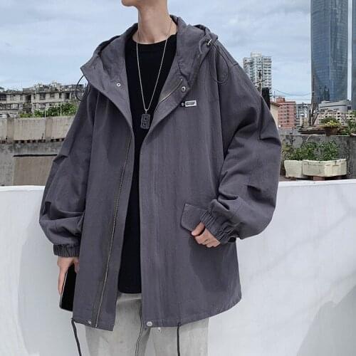 Jackets Men Loose Casual Fashion Spring Autumn Hooded Coat Male Oversize Sports Windbreaker Baseball Tops MA012