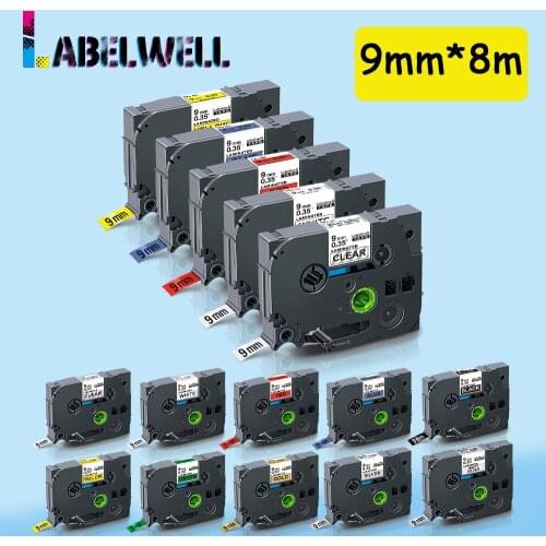 Labelwell 9mm Printer Ribbon Compatible for 221 121 421 521 621 721 821 921 Laminated Label Tape Compatible for Label Maker