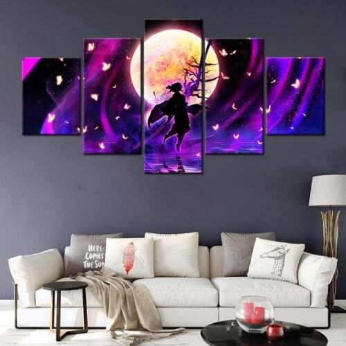 Demon Slayer Wall Art Prints Modular Poster 5 Panel Canvas Painting Anime Character Kimetsu No Yaiba Home Decor Pictures