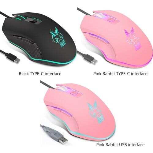 ALLOYSEED 2400DPI LED Dimmable Wired Mouse Cute Mice for Computer Gamer PC Laptop Desktop 6 Buttons Ergonomic Silent Gaming Mice