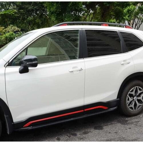 Sill Side Molding Red Body Door Cover Trims For 2019-2021 Subaru Forester Decoration Style New