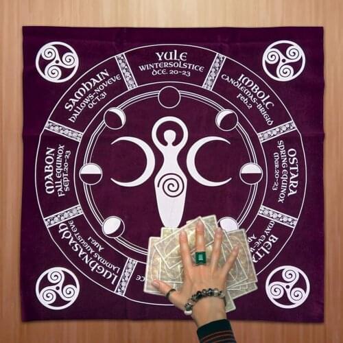 New Tarot Card Tablecloth Astrology Divination Altar Velvet Cloth Board Game Tarot Card Mat 19.68x19.68 Inch