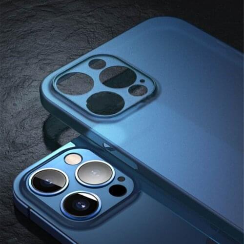 Transparent Blue Case For iPhone 12 Pro Max Mini Matte Cover Camera Protective Bumper Ultra Thin Shell Designed For iPhone 12