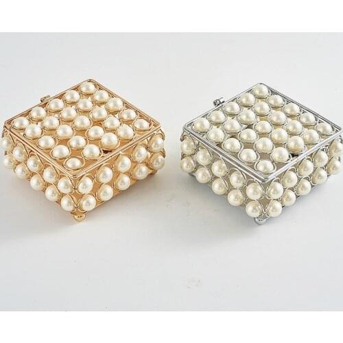 IMUWEN Jewelry Box Mini Pearl Wedding Centerpieces Table Storage Box For Home Party Decoration