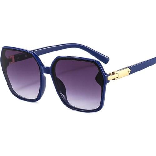 Retro Square Sunglasses Women Fashion Blue Yellow Gradient Eyewear Men Trending Champagne Sun Glasses Shades UV400