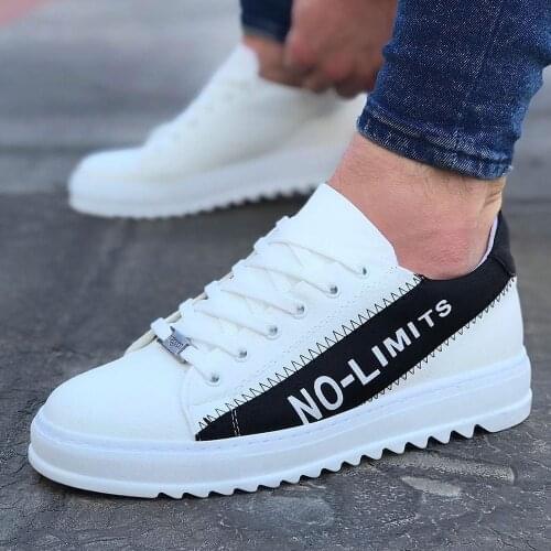 Wagoon WG027 Beyaz Siyah No Limit Erkek Casual Ayakkabı Özel Günlerde Ve Sporda Giyilebilir Yeni Model Şık Tasarım Uygun