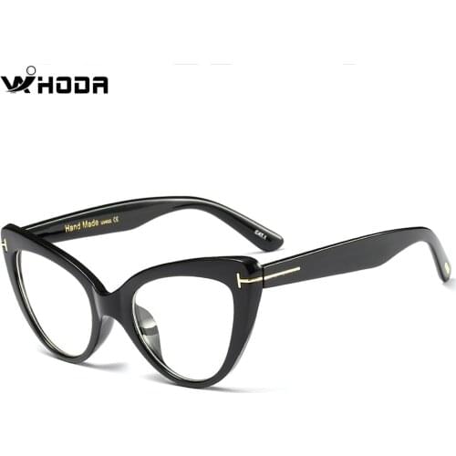2020 Ins Special Oversized Cat Eyes Women Plastic Optical Glasses Frames , Black Frame for Myopia, Hyperopia Prescription F0224