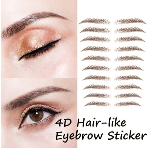 1PC Waterproof 4D Imitation Ecological Eyebrows Natural Long-lasting Hair-like Eyebrow Tattoo Sticker Water-based Brow stickers