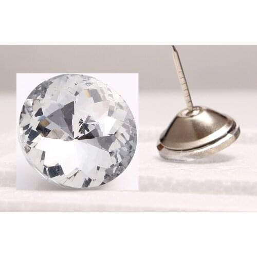 1000 pcs /pack) 25mm Redbud Crystal Glass Button With Tack Nails