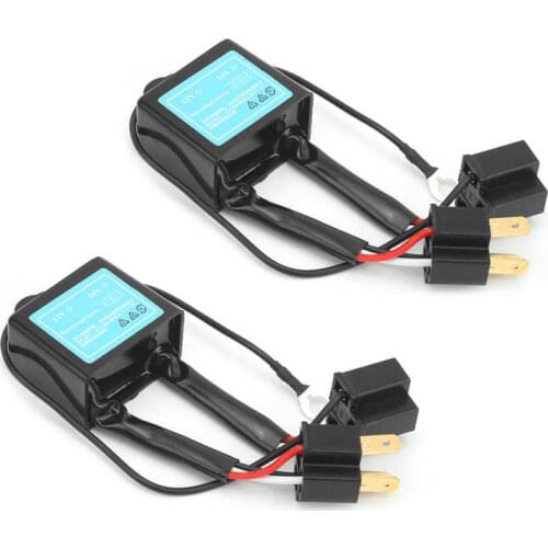 2pcs LED Error Free Decoder Headlamp for H4 Polarity Converter Anti-Flicker Fault Elimination Head Lamp Canceller