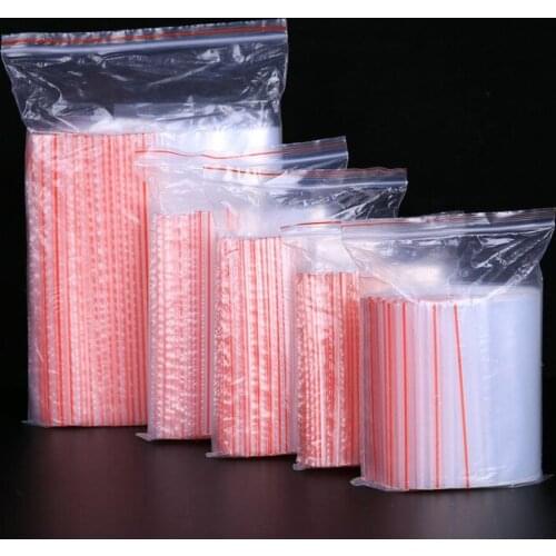200PCS Small Zip Lock Plastic Bags Reclosable Transparent Jewelry Food Storage Bag Kitchen Package Bag Clear Bag Opberg 60X