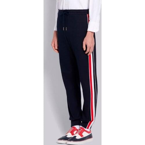 2021 Fashion TB THOM Brand Sweatpants Men Women Slim Cotton Casual Striped Sports Trousers Spring Tracksuit Bottoms Track Pants