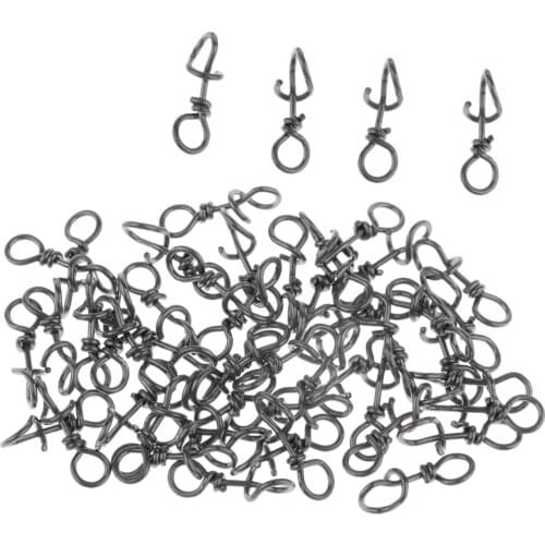 50 Pcs Fast Connecting Clips Fishing Snaps Clips Swivels Connectors