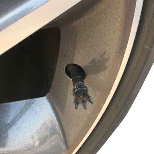 8-Pack Tire Valve Caps, Car Bike Motorcycle Stem Covers - Dustproof, Airtight Seal - Crown Design, Black & Gold