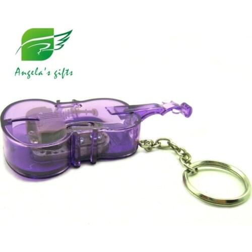 Acrylic Violin keyrings music box 18 Notes wind up music box keychain wedding souvenir birthday gifts Angelas gifts