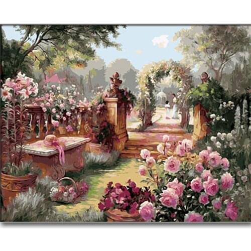 Acrylic Painting diy diamond painting garden Flower 3d picture cross stitch 3d diamond embroidery diamond mosaic home Decoration