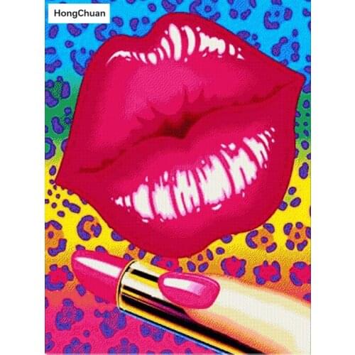 Diamond Embroidery Beautiful Red Lips 5D DIY Diamond Painting Square/Round Diamond Inlaid Rhinestone Picture Mosaic Cross Stitch