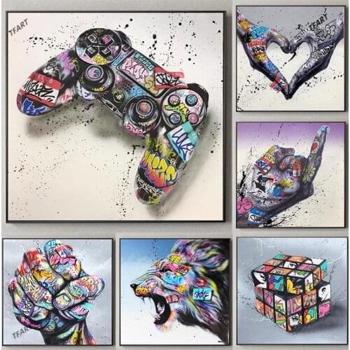 Diamond Painting Graffiti Art Gamepad Diamond Inlaid Diamond Mosaic DIY Full Diamond Embroidery Home Decoration
