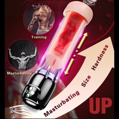 Automatic Sucking Masturbator Real Vagina Pussy Licking Toys Penis Enlargement Vibrator Men Masturbation Cup Sex Toys For Men