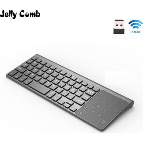 Jelly Comb 2.4G Wireless Keyboard with Number Touchpad Mouse Thin Numeric Keypad for Android Windows Desktop Laptop PC TV Box