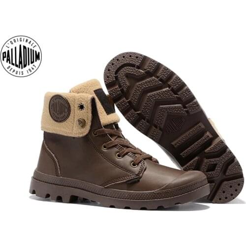 PALLADIUM Original Pampa Men Women Soldiers Boots Leather Ankle Boots Outdoor dual purpose walking shoes casual shoes Eur36-44