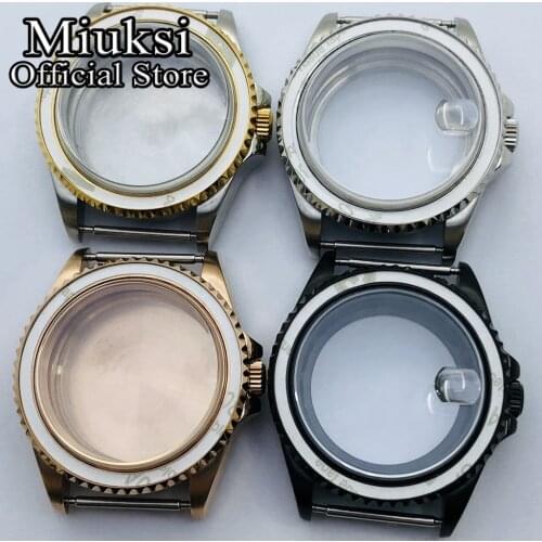 Miuksi 40mm sapphire glass stainless steel high quality watch case for NH35 NH36 ETA2836 Mingzhu DG2813 3804,Miyota8215 8205 821