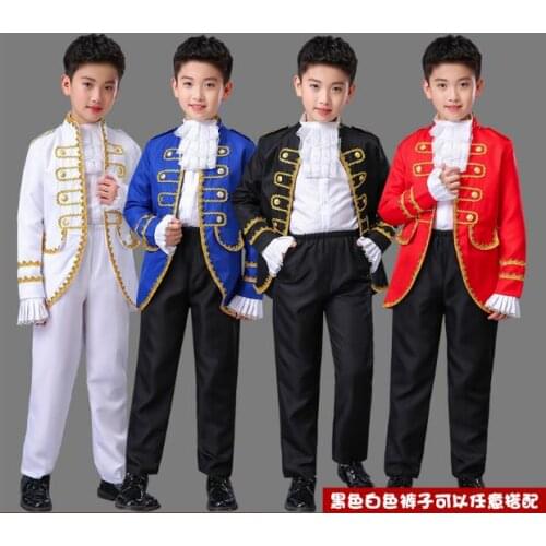 Renaissance Medieval Kids Prince King Cosplay Costume Noble Retro Princess Dress Halloween Child Full Set plus size costumes