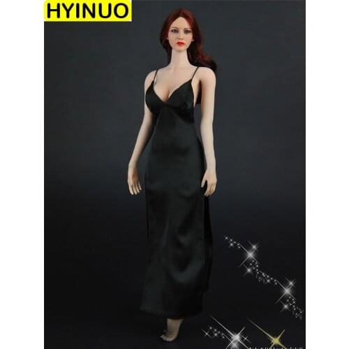 ZYTOYS ZY5025 1/6 Female Soldier Costume Sexy Black Sling Cheongsam 12'' Action Figure Long Evening Dress Can Be As Friends Gift