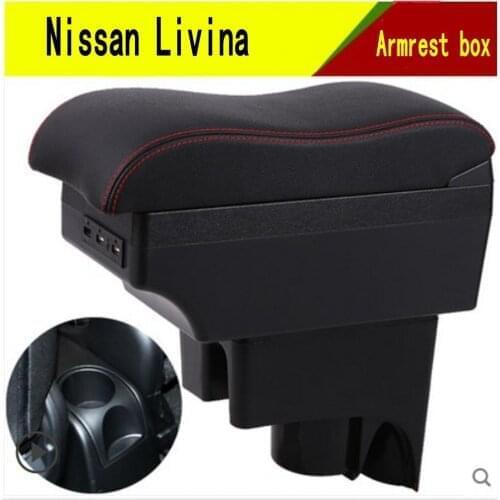 For Nissan Livina armrest box central Store content Storage livina x gear box with cup holder ashtray USB interface 2006-2017