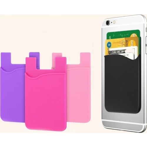 Elastic Stretch Silicone Cell Phone ID Card Holder Phone Back Sticker Universal Wallet Slim Case Credit Card Holder Pouch Pocket