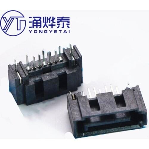 YYT 10PCS SATA socket SATA female socket Hard disk interface socket 7P Vertical straight plug Type A Type B