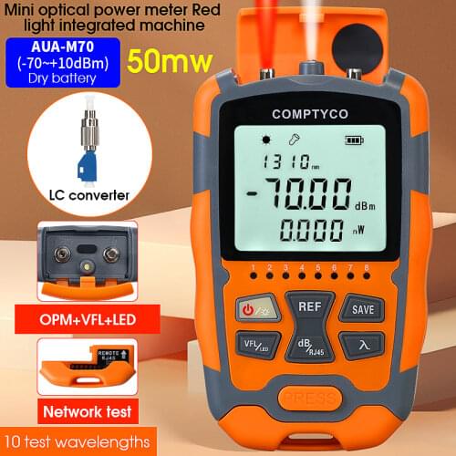 COMPTYCO AUA-G70B/50B 4in1 Mini Optical Power Meter Visual Fault Locator Network Cable Test optical fiber tester 10km 30km VFL