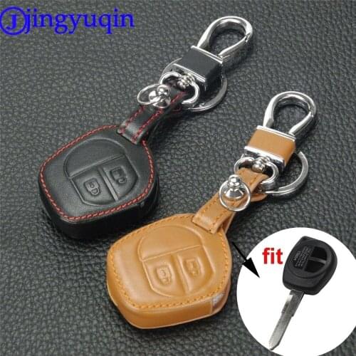 Jingyuqin 2 Buttons Remote Leather Car-Styling Key Cover Case For Suzuki SX4 Swift LIiana Vitara Jimny ALTO IGNIS ESTEEM