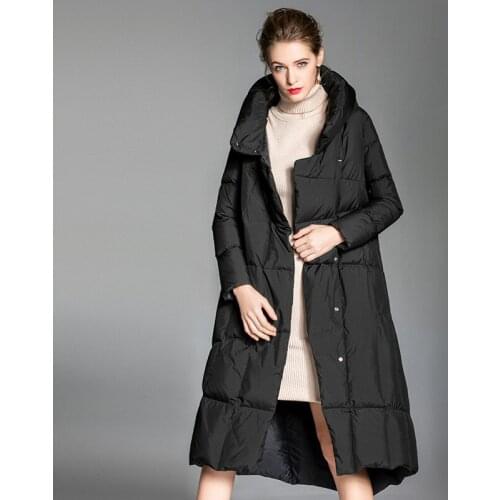 Large Size Womens Jacket Loose Thick Warm Down Jacket Mid-length Fashion Over-the-knee Cloak Womens 2020 Winter New