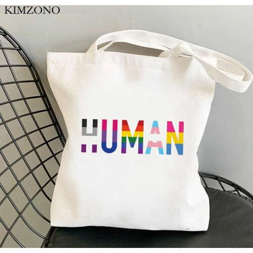 Lgbt Pride Rainbow Gay Intersex Asexual Bisexual Pansexual shopping bag canvas cotton handbag tote reusable bag tote sac tissu
