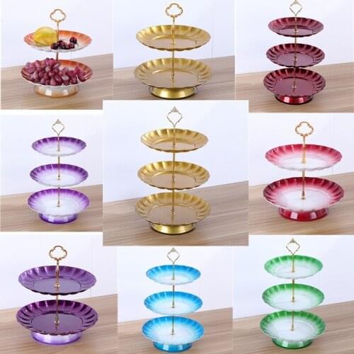 Metal 2 tiers 3 tiers fruit plate cake stand dessert skewers
