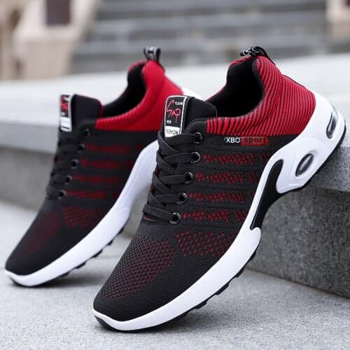 Men Running Shoes Air Cushion Outdoor Walking Shoes Mesh Breathable Sport Shoes Non-slip Lace-up Men Sneakers Fitness Shoes