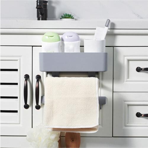 Wall Mounted Kitchen bathroom organizer Storage Rack Shelf Hooks Hanger Draining Holder repisas de pared decorativos