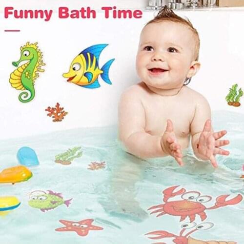 Non Slip Bathtub Stickers Marine Life Bathroom Adhesive for Bath Tub Stairs Shower Room CLH@8