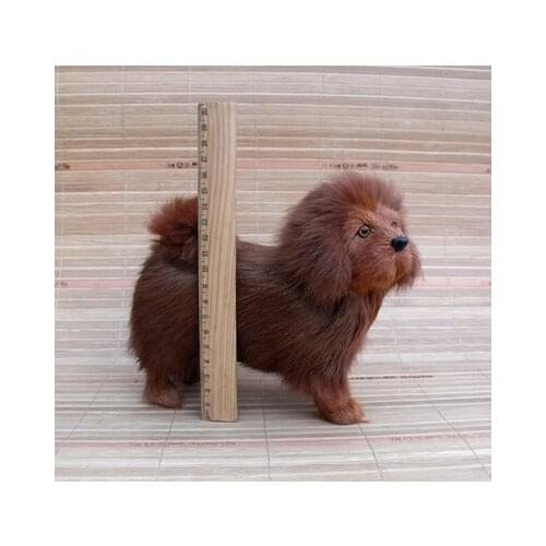 New simulation Tibetan mastiff dog model toy polyethylene & furs brown dog doll gift 18x8x16cm 1878