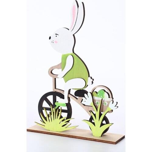 New Easter Decoration Wooden Rabbit Home Desktop Ornament DIY Gifts Happy Easter Party Decoration